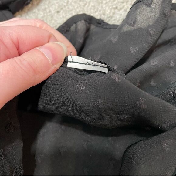 Zara Sheer Heart Polk Dot Shoulder Bow Blouse Size M - Picture 10 of 13